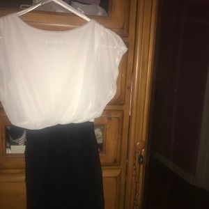 Black and white lace bottom dress